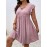 Plus Size Jacquard Cross Front Dress, Casual Eyelet Ruffle Sleeve Dress, Women's Plus Size Clothing Wedding graduation engagement occasion ceremony party holiday vacation birthday