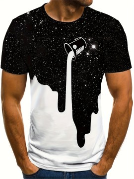 Men's Paint Bucket Print Graphic Design Active T-shirt - Casual and Comfy Tee for Summer, Gym, and Running