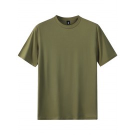 6pcs Men's Solid Long Sleeve Round Neck T-Shirt, Casual Sports Outdoor Top, Gift For Men