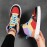 Women's Colorblock Casual Sneakers, Lace Up Platform Soft Sole Walking Skate Shoes, High-top Comfort Sporty Trainers