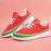 Women's Watermelon Pattern Sneakers, Casual Lace Up Outdoor Shoes, Lightweight Low Top Shoes