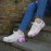 Women's Floral Print Skate Shoes, Fashion Lace Up Low Top Sneakers, Casual Outdoor Walking Shoes