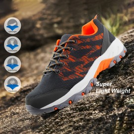 Women's Outdoor Hiking Shoes, Lightweight Knitted Platform Soft Sole Climbing Sneakers, Breathable Wear-resistant Trainers