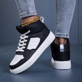 Comfort-Focused Men's High-Top Sneakers: Non-Slip, Stylish Color Block, Perfect for All-Year Outdoor Activities