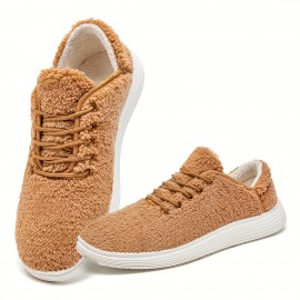 Men's Casual Sneakers - F02, Comfort Plush Lining, Laced, Fashionable Streetwear, Non-slip Sole, Indoor and Outdoor Use, Warm Winter Footwear, Size [Insert Size]