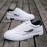 Men's Trendy Solid White Shoes With Feather Pattern, Non Slip Lace Up Low Top Sneakers, Comfy For Outdoor Casual Activities Walking Jogging Traveling