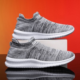 Men's Lightweight Breathable Slip-on Sneakers, Running Shoes