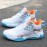 Men's Color Block Trendy Basketball Shoes Non Slip High Top Lace Up Shock Absorption For Outdoor Training Running Campus Competition All Seasons