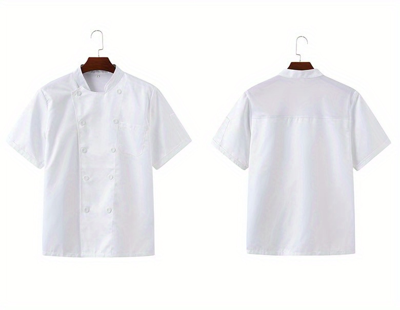 chef work clothes mens short sleeve hotel restaurant baking clothing details 1