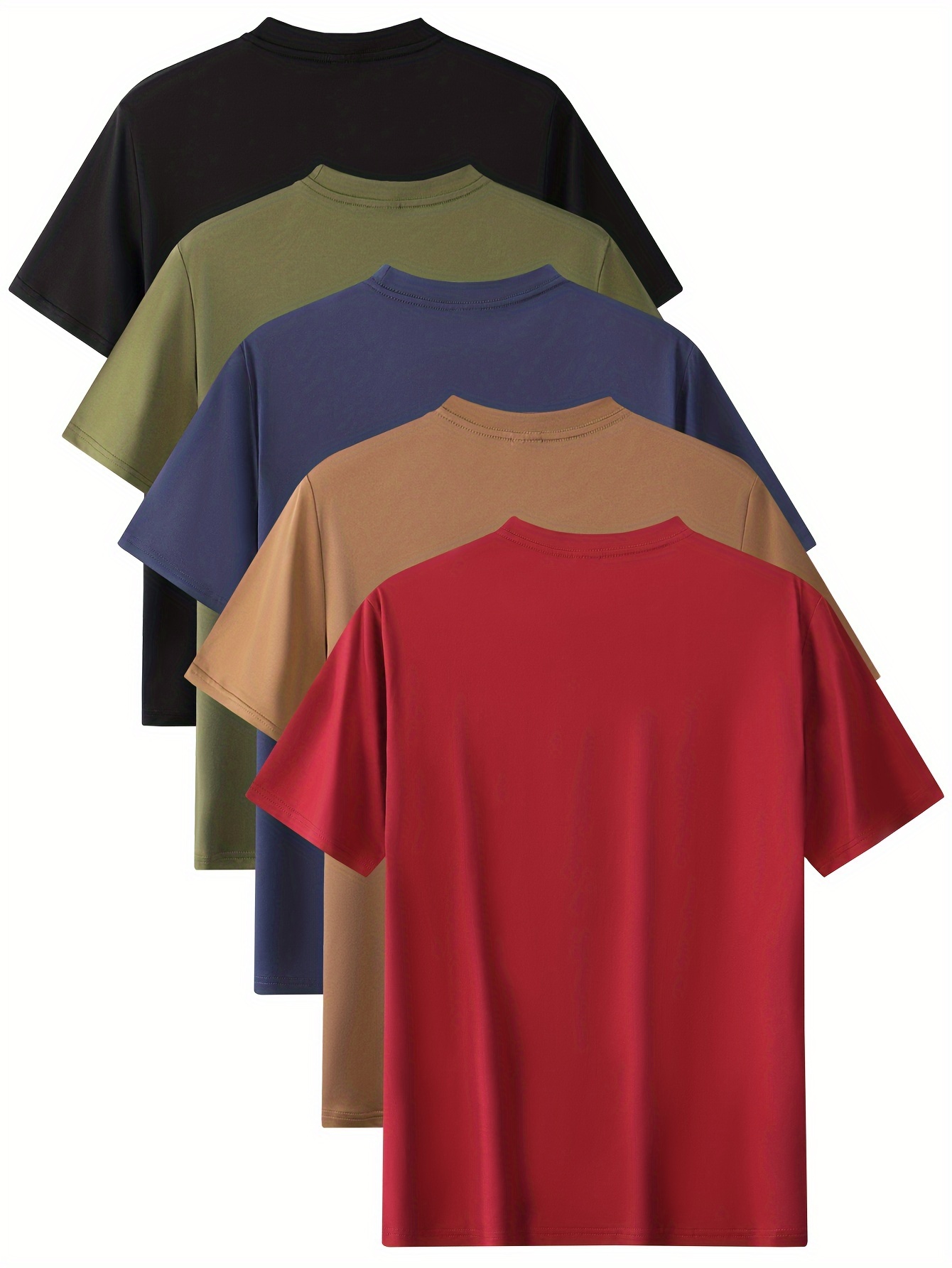 mens fashion 5pcs sports t shirt casual stretch round neck tee shirt for summer details 0