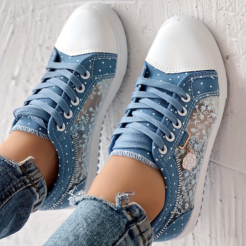 mesh flat sneakers women s casual round toe lace low top details 0
